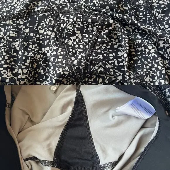 Lole Women's Black & Gray Geometric Sheer Side Activewear 7/8 Leggings Size S - Picture 10 of 13